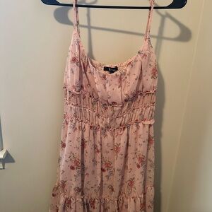 Trixxi Pink Floral Dress with Spaghetti Straps